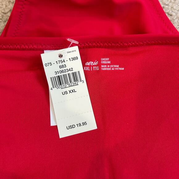 NWT Aerie OG Cheeky Bikini Bottom Women's Chilly Red Size Beachy Summer Size XXL - Picture 3 of 3